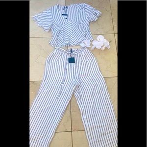 💕2set Joes top and wide edge pants S💕